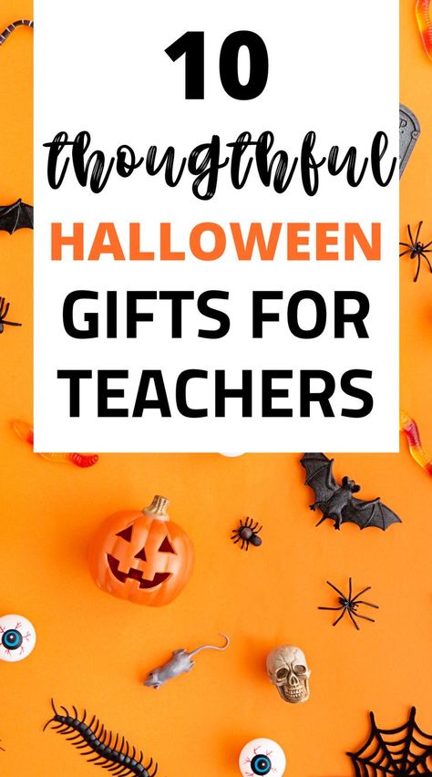 Halloween decor Preschool Halloween Gift Bags, Preschool Teacher Halloween Gift, Halloween Gift Basket For Teachers, Cute Halloween Gifts For Teachers, Cricut Halloween Teacher Gifts, Fall Teachers Gift, Halloween Gifts For Kindergarteners, Teacher Trick Or Treat Gift, Teacher Goody Bag Ideas