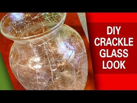 DIY - Crackle Glass Look Crackle Glass Diy, Decorating Glasses, Tea Lights Diy, Etching Diy, Recycled Glasses, Mercury Glass Diy, Painting Glass Jars, Cracked Paint, Painted Glass Vases