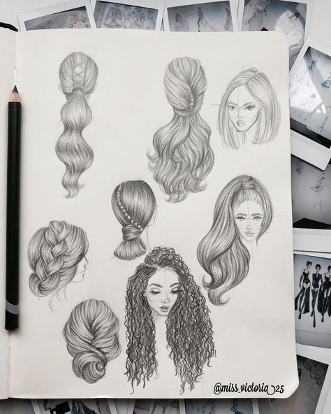 Therapeutic hair sketches | which is your favourite? I used @derwentartofficial sketching pencil HB and 2B. #hairgoals #hairsketches #art… Hairstyles Illustration Sketches, Hair Sketches, Sketching Pencil, Pencil Drawings For Beginners, Hair Illustration, Fashion Illustrations Techniques, Fashion Drawing Tutorial, Hair Sketch, Cool Pencil Drawings