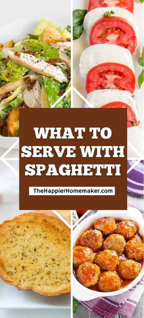 Spaghetti In A Cup, Spaghetti Party Buffet, Spaghetti And Meatball Side Dishes, What To Have With Spaghetti, Salads To Go With Spaghetti, Spaghetti Dinner Ideas Parties, Spaghetti Potluck Ideas, Salad To Go With Spaghetti Dinner, What Goes Good With Spaghetti