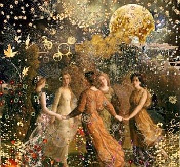 Circle Dancing Sister Circle, Women Dancing, Sacred Circle, Women's Circle, Three Women, Sacred Feminine, Feminine Art, Beltane, Wild Woman