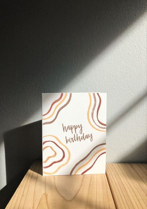 This contains an image of Kartu Ulang Tahun Diy, Happy Birthday Cards Handmade, Happy Birthday Cards Diy, Creative Birthday Cards, Birthday Card Drawing, Happy Birthday Template, Simple Birthday Cards, Ge Bort, Karten Design