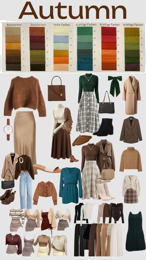 Autumn Deep Autumn Palette, Autumn Color Palette Fashion, Estilo Blair Waldorf, Warm Fall Outfits, Deep Autumn Color Palette, Soft Autumn Color Palette, Color Outfits, Colour Combinations Fashion, Looks Country