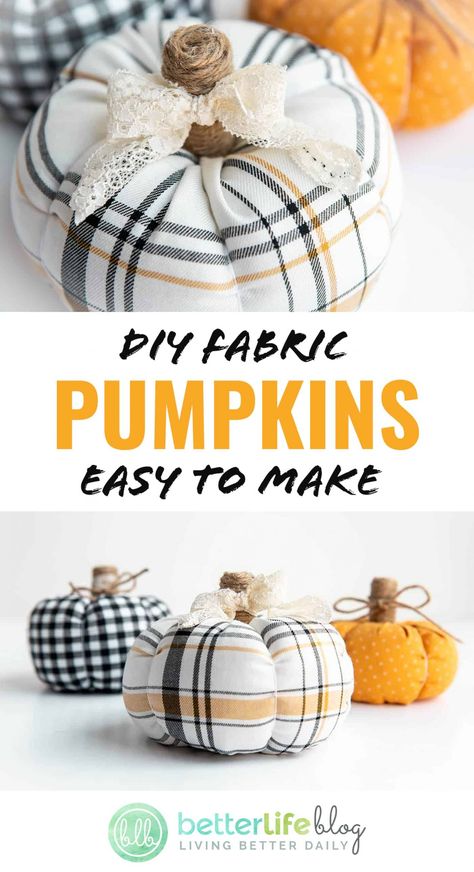 Diy Fabric Pumpkins, Fall Pumpkin Crafts, Fabric Crafts Diy, Diy Fabric Crafts, Fall Sewing, Thanksgiving Decorations Diy, Easy Fall Crafts, Fall Thanksgiving Decor, Fall Deco