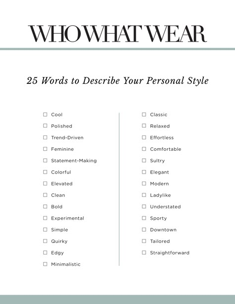 Print this out and put it by your closet to help you decide what to wear everyday. Outfit Keywords, Words To Describe Yourself, Fashion Words, Fashion Vocabulary, Feminine Fashion, Wardrobe Planning, Women Fashion Edgy, Minimalist Wardrobe, Three Words