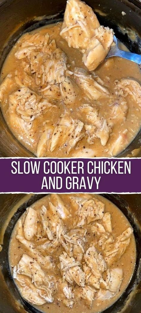 Slow Cooker Chicken and Gravy Slow Cooker Chicken And Gravy, Chicken Breast Recipes Slow Cooker, Chicken And Gravy, Chicken Crockpot Recipes Easy, Easy Crockpot Dinners, Crockpot Casserole, Easy Slow Cooker Chicken, Fall Nights, Weekend Meals