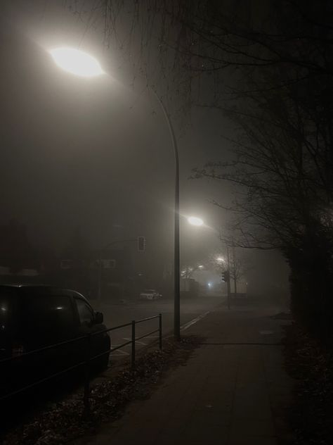 Fog Night Aesthetic, Foggy Aesthetic Night, Fog Asethic, Foggy City Night, Foggy Night Aesthetic, Hayden Core, Foggy Street, Relaxing Thoughts, Foggy Aesthetic