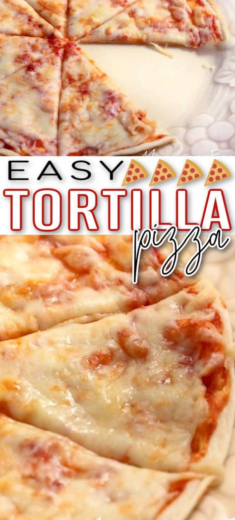 Tortilla Pizza Flour Tortilla Pizza, Simple Lunch, Tortilla Pizza, Quick Food, Flatbread Recipes, Pizza Bake, Dinner Idea, Mexican Recipes, Good Pizza