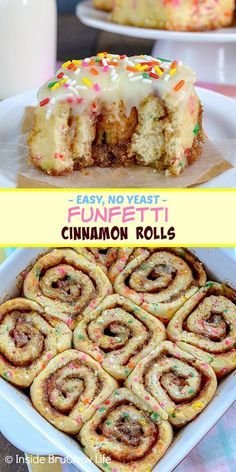 Sprinkle Cinnamon Rolls, Color Cinnamon Rolls, Colored Cinnamon Rolls, Birthday Cake Cinnamon Rolls, Funfetti Cinnamon Rolls, Fun Cinnamon Roll Ideas, Funfetti Rolls, Funfetti Breakfast, Birthday Cinnamon Rolls