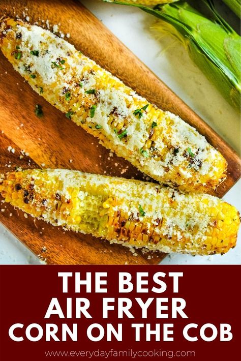 Easy fresh air fryer corn on the cob. This air fryer recipe makes hot corn that’s browned to roasted goodness. It’s a summer favorite you will love. #airfried #airfryer Cajun Corn On The Cob Air Fryer, Airfryer Corn On The Cob, Air Fryer Corn On The Cob, Best Corn On The Cob Recipe, Easy Corn On The Cob, Cooking Sweet Corn, Air Fryer Corn, Corn On The Cob Recipe, Fresh Recipe