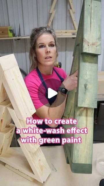 Painting Wooden Christmas Trees, Santa Faces To Paint On Wood, Diy Christmas Wood Crafts To Sell, Christmas Wood Crafts To Sell, Green Wood Stain, Color Washed Wood, Woodcraft Ideas, Wood Christmas Trees, Christmas Diy Wood