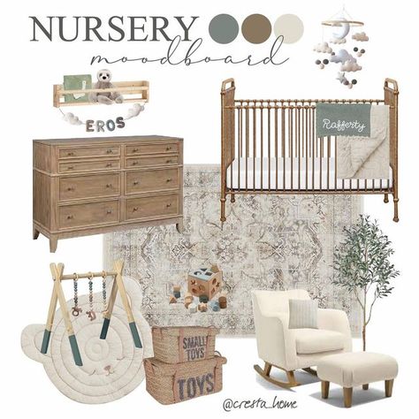 Vicky ♡ Home decor on Instagram: "NURSERY moodboard The fact we haven’t started the nursery is stressing me out, so I thought creating a mood board and getting an idea of what works well together will help me visualise the room. What do you think? Ps. There are no name spoilers here 😂 this was just what I found online with names on. #nurserydecor #nurserymoodboards #moodboard #moodboardaesthetic #babyroom #babyroomdecor #babyroomideas #boynursery #boysroominspo #babyboynursery #neutralnurser Nursery Moodboard, Creating A Mood Board, Nursery Design Board, Baby Nursery Inspiration, Baby Boy Nursery Decor, Nursery Room Boy, Nursery Room Inspiration, Nursery Inspo, Room With Plants