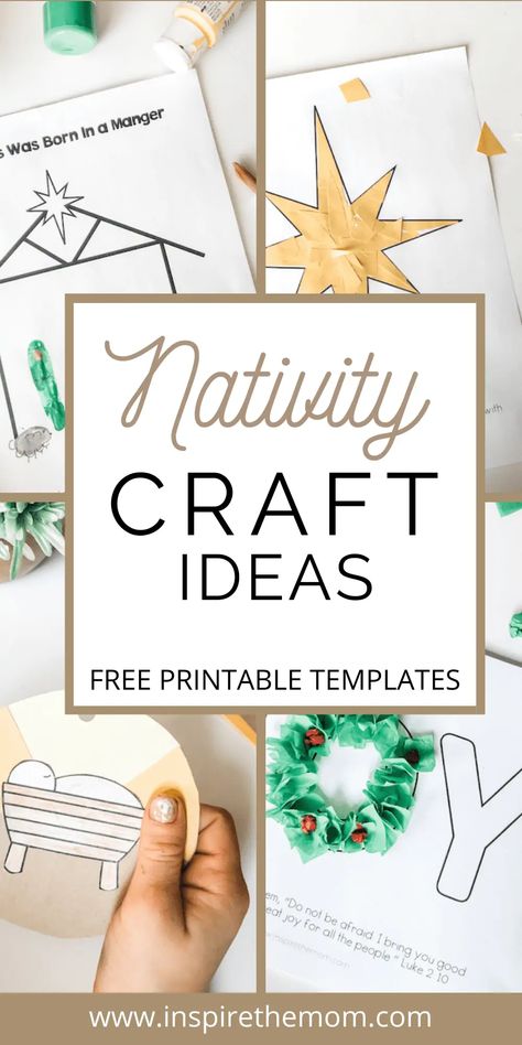 Prek Nativity Crafts, Nativity Theme Preschool, Pre K Nativity Craft, Children’s Christmas Craft Ideas, 2nd Grade Winter Craft Ideas, Preschool Manger Craft, Simple Nativity Crafts For Kids, Advent Hope Crafts For Kids, Nativity Preschool Activities Free Printable