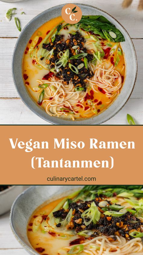 Vegan Miso Ramen Recipes, Vegan Ramen Recipes Spicy, Vegan Tonkotsu Ramen, Vegan Tofu Ramen, Veggie Miso Ramen, Tantanmen Ramen Recipe Vegan, Vegan Soba Noodle Soup, Vegan Udon Noodle Recipe Soup, Raman Noodles Recipe Vegan