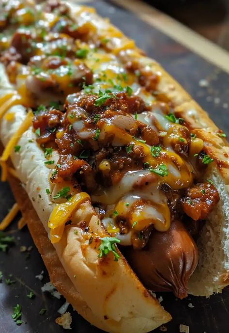 Chili Cheese Dogs are a quintessential American comfort food. At their core, they consist of a grilled or steamed hot dog nestled in a soft bun, smothered in Smothered Hot Dogs, Food And Cooking, Barbecue Hot Dogs, Grilled Cheese Hot Dog Recipes, Hot Dog Grilled Cheese, Crockpot Chili Dogs, Best Quick Dinner Recipes, Pizza Dogs Recipes, Chili Cheese Hot Dogs