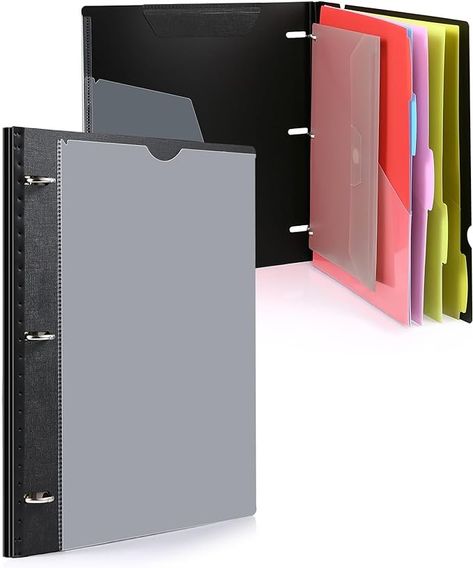 Amazon.com: WOT I Telescoping Project Organizer, Refillable 3 Ring Binder Pocket Folder with Customized Front Cover+Clear Catalog Pocket+ Pockets Dividers+Snap Button Pouch, Black : Clothing, Shoes & Jewelry Project Organizer, Button Pouch, Binder Pockets, Project Organization, Binder Organization, Pocket Folder, Black Clothing, 3 Ring Binders, 3 Ring Binder