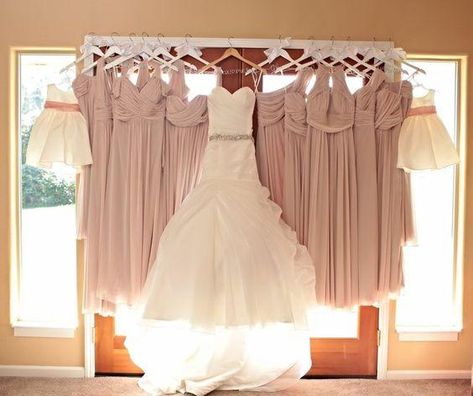 Bridal Gown Hanger, Bridesmaid Pictures, Girls Bridesmaid Dresses, Planning Board, Wedding Dress Hanger, Wedding Week, Wedding Picture Poses, Wedding Photos Poses, A Wedding Dress