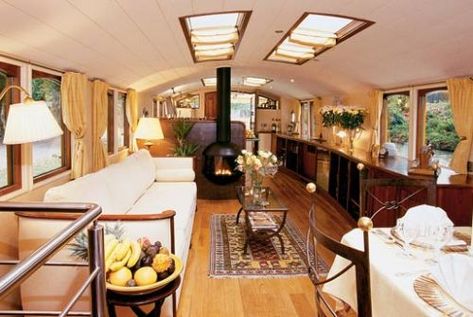 Dutch Barge long distance cruisers | Page 21 | Boat Design Net Barge Interior, Canal Boat Interior, Barge Boat, Narrowboat Interiors, Canal Barge, Boat House Interior, Houseboat Living, Boat Interiors, Dutch Barge