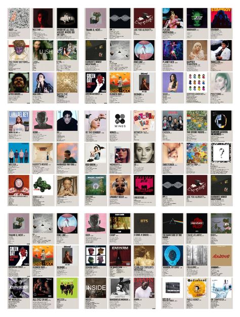 350+ PCS Album Cover Posters, Minimalist Music Album Digital Download ,Digital Music Album Posters, Album Wall Decor ,Music album posters kit  I hope you enjoy it. >>This kit contains : 350+ PCS of music album covers of high quality The  files included works great for just about portrait size:- A5, A4, A3 >>Recommended print size -> 4x6 inch (10x15cm) - 5x7 inch (12.7x17.78cm) 3 WAYS TO PRINT YOUR POSTERS : 1. Send to a local print shop 2. Print from your home printer 3. Upload to an online printing shop HOW TO DOWNLOAD THE POSTERS: 1. Make the purchase 2. You will receive a pdf document with a google drive link  3.click on the link you will be directed to posters pdf , open it and download it 4. If there is any problem, or if you find it difficult to download, I will provide the link dire Digital Album Cover Prints, Small Things For Room Decor, Album Covers Stickers, Classical Music Album Covers, Greatest Albums Of All Time, Room Ideas Posters Wall, Room Decor Bedroom Posters, Album Cover Posters On Wall, Song Artist Posters