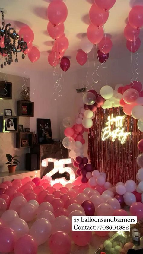 25th Birthday Decorations For Her, Birthday Decorations Simple, 25th Birthday Decorations, Party Theme Decorations, Surprise Birthday Decorations, 18th Birthday Party Themes, Decorations Birthday Party, Birthday Decorations At Home, 18th Birthday Decorations