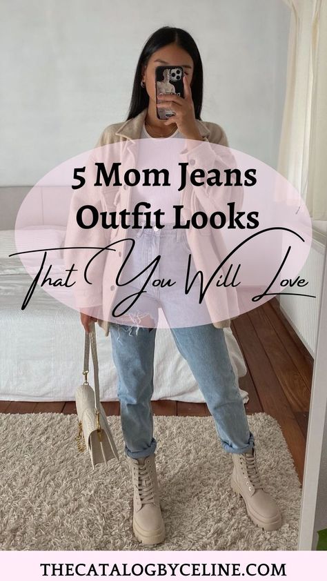 5 Mom Jeans Outfit Looks that you will Love How To Wear Mom Jeans In Winter, Basic Mom Jeans Outfit, Mom Jeans And Vans Outfit, Mom Jean Boots, Sport Mum Outfit Winter, Light Mom Jeans Outfit Fall, Boots And Mom Jeans Outfit, Boots With Mom Jeans Winter, What To Wear With Mom Jeans Winter