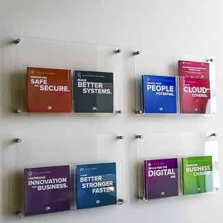 Brochure Display Wall, Church Welcome Center, Brochure Stand, Church Foyer, Church Lobby, Brochure Display, Church Branding, Lobby Ideas, Welcome Wall