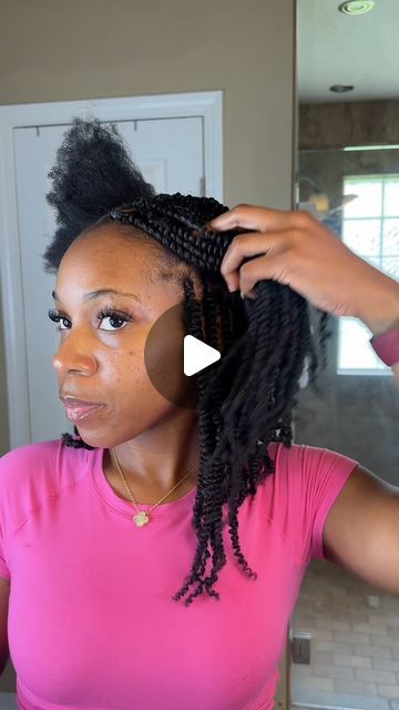 Vicky on Instagram: "Why am I sitting here thinking I can do this on myself🤣🤣Lol if you tried mini twist you will in LOVE Must!🔥😍  ———————————— Using: Springy Afro Twist Human Hair * 24 inch * 3packs (Link in Bio) Hairstylist:@vbweavin  ———————————— $25.00 off the purchase of 2 packs. $40.00 off the purchase of 3 packs. $60.00 off the purchase of 4 more packs. #minitwists #minitwist #twistbraids" Afro Springy Twist, Twists Protective Styles Natural Hair, Mini Twists Natural Hair Growth, Mini Twists Added Hair, Diy Two Strand Twist With Weave, Afro Twists Hairstyles, Twisted Up Springy Afro Twist Hairstyles, Crochet Mini Twist Hairstyles, How To Do Spring Twist