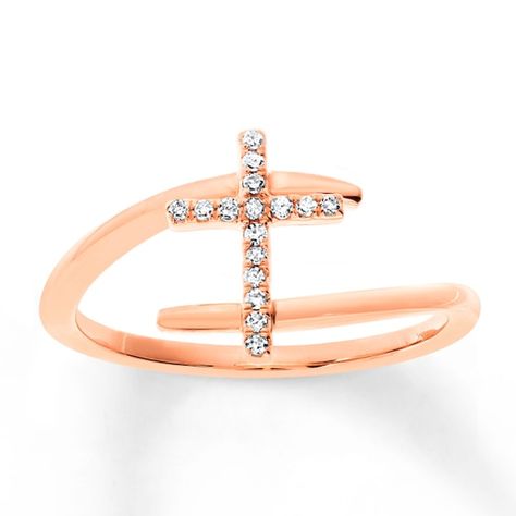 Purity Ring, Jewelry Advice, Swirl Ring, Bypass Ring, Rose Gold Band, Diamond Cross, Cross Ring, A Cross, Minimalist Rings