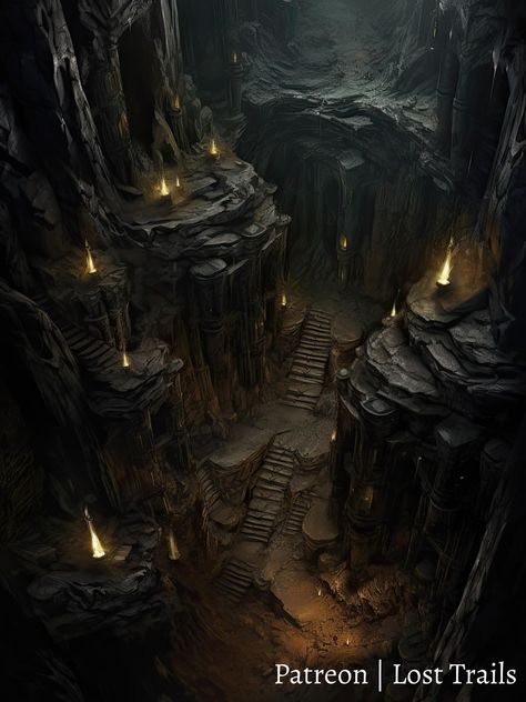 Fantasy Cave Entrance, Fantasy Mine, Map Terrain, Fantasy Cave, Dwarven City, Fantasy Dungeon, Cave City, Side Quest, Cave Entrance