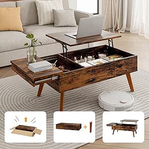 Coffee Table Convert To Dining Table, Table Installation, Coffee Table Living Room Modern, Table With Hidden Storage, Lift Up Coffee Table, Space Coffee, Modern Wood Coffee Table, Coffee Table For Living Room, Sliding Drawer