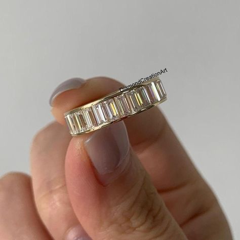 Baguette Eternity Band, Antique Emerald Ring, Birthstone Band, Wedding Band Diamond, Sterling Silver Promise Rings, Diamond Stacking Rings, Stackable Bands, Baguette Cut Diamond, Bridal Bands