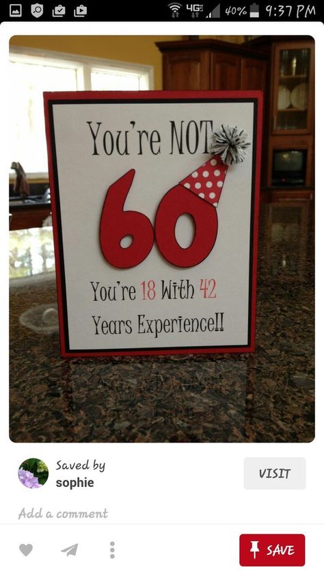 Diy 60th Birthday, 60th Birthday Party Themes, 60th Birthday Theme, 60th Birthday Ideas For Dad, 60th Birthday Ideas For Mom, Birthday Party Decoration Ideas, 60th Birthday Party Decorations, 60th Birthday Card, 60th Birthday Decorations