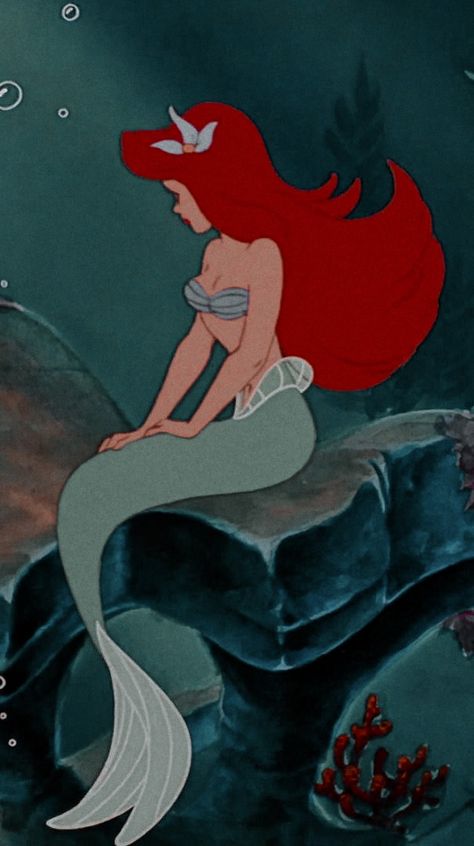 Red Aesthetic Disney, Ariel Core, Ariel Icon, Ariel Wallpaper, Little Mermaid Wallpaper, Disney Icon, Disney+ Icon, Aesthetic Disney, Mermaid Wallpapers