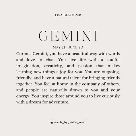 Hello Gemini Season ♊️ Zodiac prints available as digital or printed versions. Share with a Gemini friend 🤍 Gemini Aesthetic Quotes, Lisa Buscomb, Gemini Friend, May Gemini, Gemini Aesthetic, Gemini Sun, Feminine Era, Zodiac Prints, Energy Aesthetic