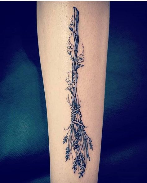 heckout @shewolftattoo !! I am loving these brooms and crystal tattoos😍😍😍😍 . . . . . . .#witchery #broom #tattoo #witchtattoo #artist #yvr Broom Tattoo, Crystal Tattoos, Wicca Tattoo, Witchy Mama, Pagan Tattoo, Wiccan Tattoos, Crystal Tattoo, Tato Henna, Witch Tattoo