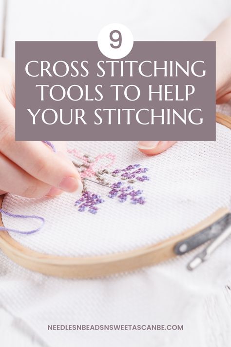 I love cross stitch, and here are 9 cross stitching tools to help with your cross stitching. For faster and smoother stitching. Cross Stitch Tools, Stamped Cross Stitch Kits, Stitch Techniques, Love Cross Stitch, Stamped Cross Stitch, Cross Stitch Supplies, A Cross, Cross Stitching, Cross Stitch Kits