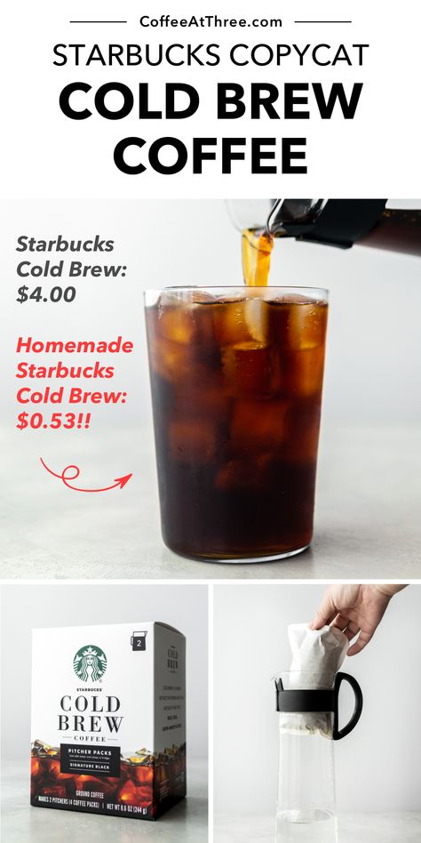 Cold Brew Coffee Recipe Starbucks, Diy Cold Brew Coffee, Starbucks Cold Brew, Brew Coffee Recipe, Diy Coffee Creamer, Cold Brew Coffee At Home, Best Cold Brew Coffee, Homemade Starbucks, Cold Brew Coffee Recipe