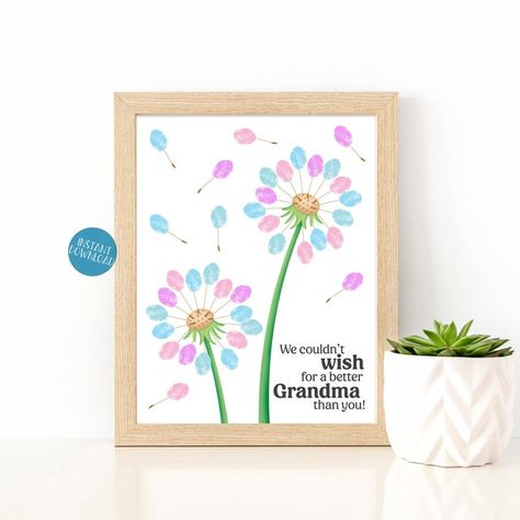 PerfectChaosDigitals - Etsy Thumbprint Art, Fingerprint Crafts, Grandparents Day Crafts, Fingerprint Art, Mother's Day Crafts, Birthday Cards For Mom, Kid Craft, Mothers Day Crafts For Kids, Unique Mothers Day Gifts