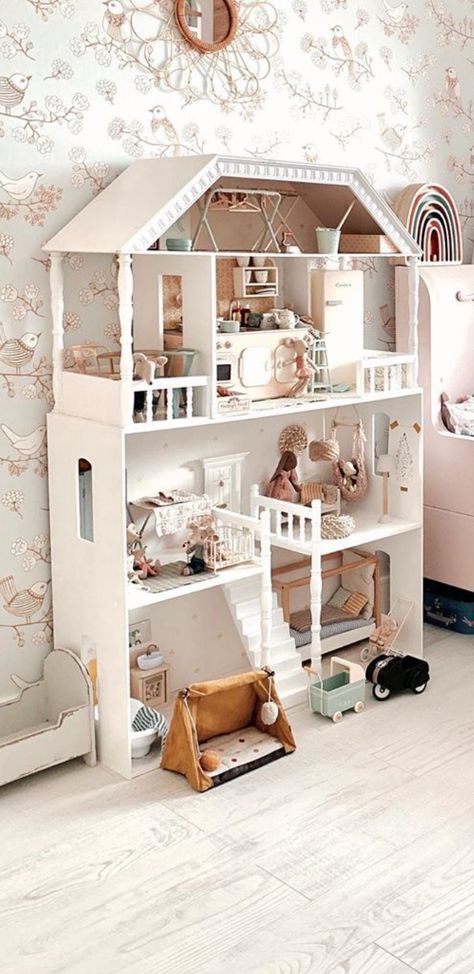 Dollhouse Design Ideas, 1/6 Dollhouse, Doll House Inspiration, Doll House Ideas, Doll House Makeover, Kidkraft Dollhouse, Maileg Dollhouse, Doll House Diy, Maileg Doll House