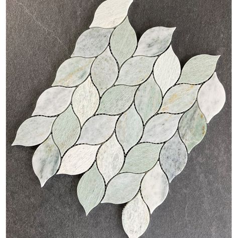 ES Stone 4" x 2" Marble Novelty Mosaic Tile & Reviews - Wayfair Canada Tile Showers, Green Backsplash, Countertop Colours, Merola Tile, Marble Mosaic Tiles, Mosaic Wall Tiles, Tile Designs, Marble Mosaic, Diy Farmhouse