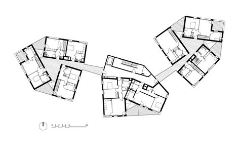 These 36 social-housing units are located in Montreuil’s 'Bel Air' neighborhood (near Paris) on ground that borders very different urban forms. To the north ... Floor Plans Architecture, Housing Floor Plans, Poor Neighborhood, Social Housing Architecture, Urban Hotels, Multifamily Housing, Architecture Sketchbook, Social Housing, Street Design