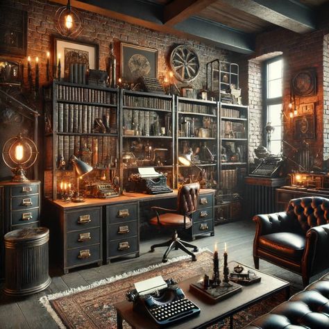 Cottage Academia Aesthetic, Dark Cottagecore House, Academia House, Loft Aesthetic, Dark Academia Interior, Dark Academia Home, Gothic Cottagecore, Romantic Industrial, Comfortable Bedroom Decor