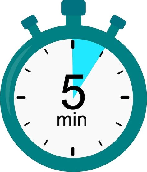 Timer Icon, 5 Minute Timer, 5 More Minutes, Time Timer, Icon 5, Vector Graphics, Premium Vector, Graphic Resources, Vector Images