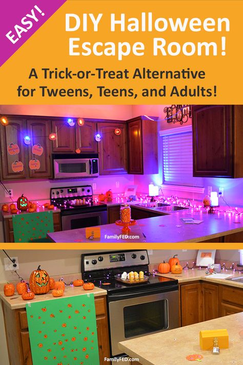 Diy Escape Room For Teens, Halloween Birthday Party Ideas For Teens, Halloween Games For Teens Party Ideas, Fun Halloween Party Games For Adults, Halloween Escape Room For Teens, Halloween Escape Room Diy, Halloween Teen Party Ideas, Diy Halloween Escape Room, Diy Escape Room For Adults