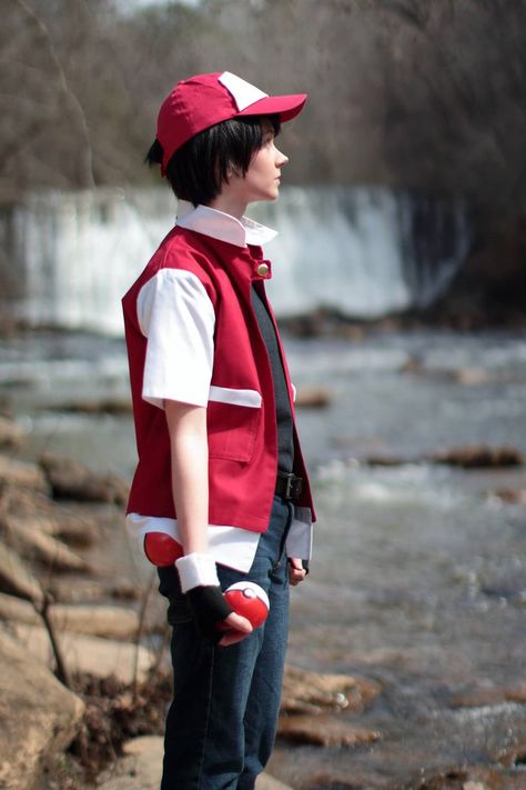 Twitch Plays Pokemon Red Cosplay 6 by ougra Pokemon Photoshoot, Twitch Plays Pokemon, Pokemon Trainer Cosplay, Red Pokemon, Pokemon Trainer Red, Trainer Red, Pokemon Adventures, Red Cosplay, Cosplay Idea