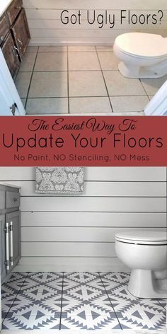 How To Redo Bathroom Floor, Tile Makeover Diy Bathroom, Diy Tile Update, Honeycomb Shower Tile Ideas, How To Redo Tile Floors, Bathroom Tile Update Diy, Diy Tile Redo, Fireplace Floor Ideas, Update Tile Floor On A Budget