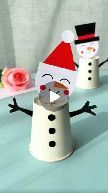 Itsy Bitsy Artsy I Art & Craft I Creative DIY on Instagram: "Make a head moving Snowman ⛄❄✨ with paper cups and paper. Quick, easy, and fun DIY for kids! Let their imaginations soar with this playful creation on upcoming Christmas. 
.
.
.
.
📌 Follow me for more:
➡️ @itsy_bitsy_23
➡️ @itsy_bitsy_23
➡️ @itsy_bitsy_23
.
.
.
.
#snowmancraft #kidscrafts #parentchildhandmade #craftykids #easyDIY #creativefun #craftsforkids #artforkids #craftycreations #handmade #DIYproject #snowmancraft #kidscraftideas #crafty #craftingwithkids #homemadetoys #funforkids #kindergartenactivities #kindergartenteacher #creativekids #playfulcrafts #craftyideas #papercups #chrismascrafts #parentchildcraft #craftinspiration #craftycreativity #DIYfun #craftyplay" Christmas Centerpieces Diy Kids, Diy Paper Cup Crafts, Snowman Crafts Diy For Kids, Christmas Art And Crafts For Kids, Snowman Paper Crafts, Easy Christmas Crafts For Kids Preschool, Winter Art And Craft, Quick Christmas Crafts For Kids, Christmas Arts And Crafts For Kids