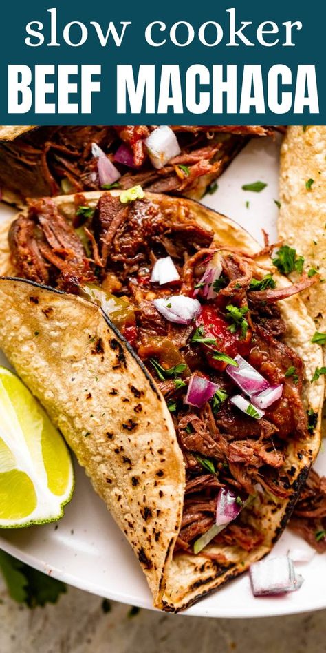 Machaca Recipe, Shredded Beef Recipes, Mexikansk Mat, Mexican Shredded Beef, Beef Tacos, Mexican Cooking, Mexican Food Recipes Easy, Beef Recipes Easy, Crockpot Recipes Slow Cooker