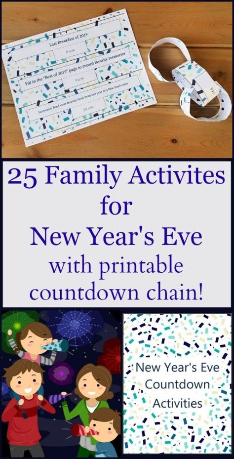 New Year's Eve at Home: 25 FUN Ideas and Activities Activities Adults, Countdown Activities, New Year's Eve Crafts, New Year's Eve Countdown, Memory Activities, Kids New Years Eve, New Year's Eve Activities, New Years Eve Games, Home With Kids