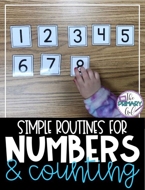 Need some fun ideas to help with number recognition and counting for your elementary students? Be sure to check out this blog post and print the freebie! Practicing numbers and counting is made simple, with these games. They are perfect for small groups, centers, or fast finishers. One game allows for instant differentiation for students who need extra attention. Students will enjoy a change of pace to play a "game", while utilizing their number recognition skills {elementary, counting, freebie} Identify Numbers Preschool, Whole Group Counting Games Kindergarten, Numbers 6-10 Kindergarten Activities, Pre K Small Group Activities, Counting Games Kindergarten, Number Recognition Activities Preschool, Number Recognition Preschool, Classroom Stations, Number Recognition Games